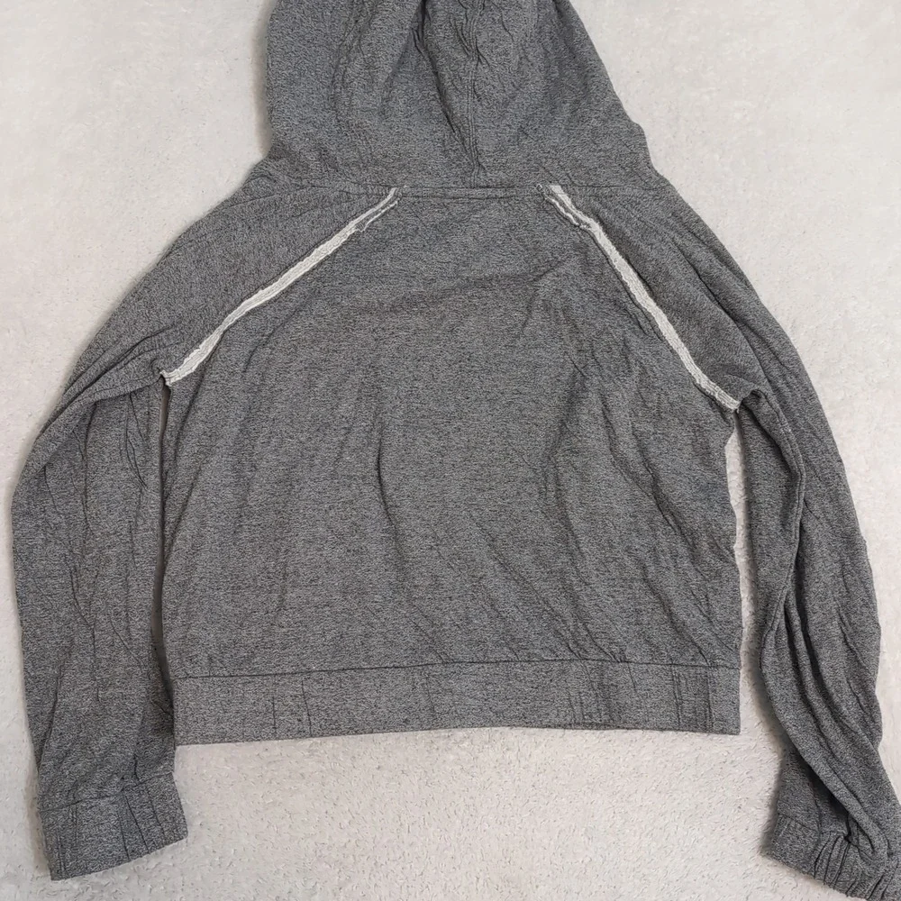 Free People‎ S/P Hoodie Kimmie Cropped Oversized Gray Sweatshirt Top Hooded